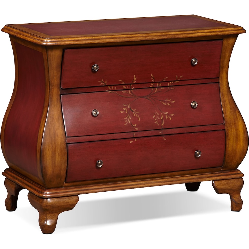 ambel brown and red accent chest   