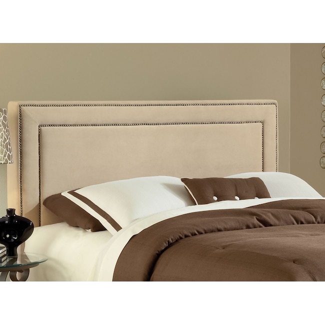 Bedroom Furniture - Amber Queen Upholstered Headboard - Beige
