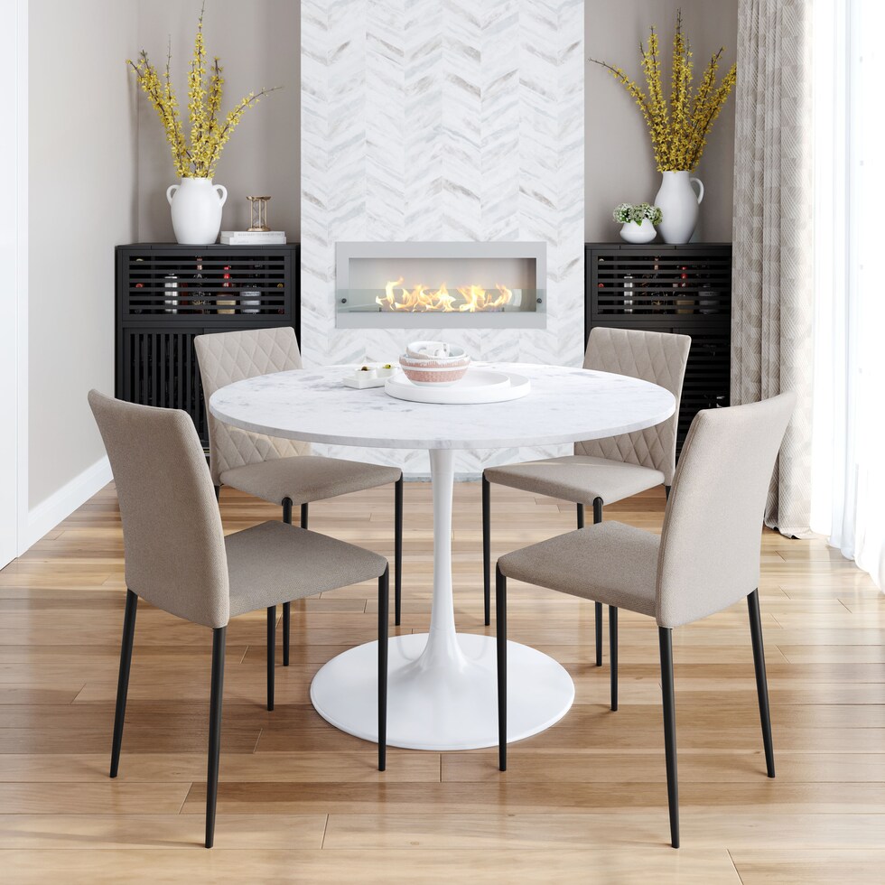 amber white dining chair   