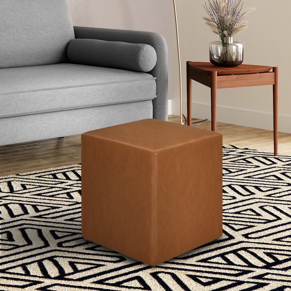 ambre light brown ottoman   