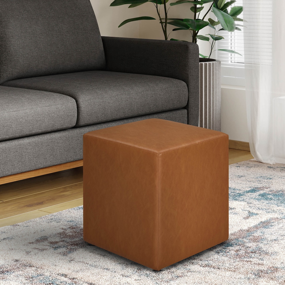 ambre light brown ottoman   