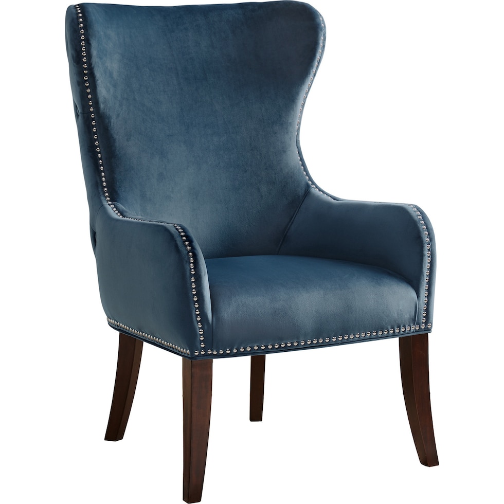 amenadiel blue accent chair   