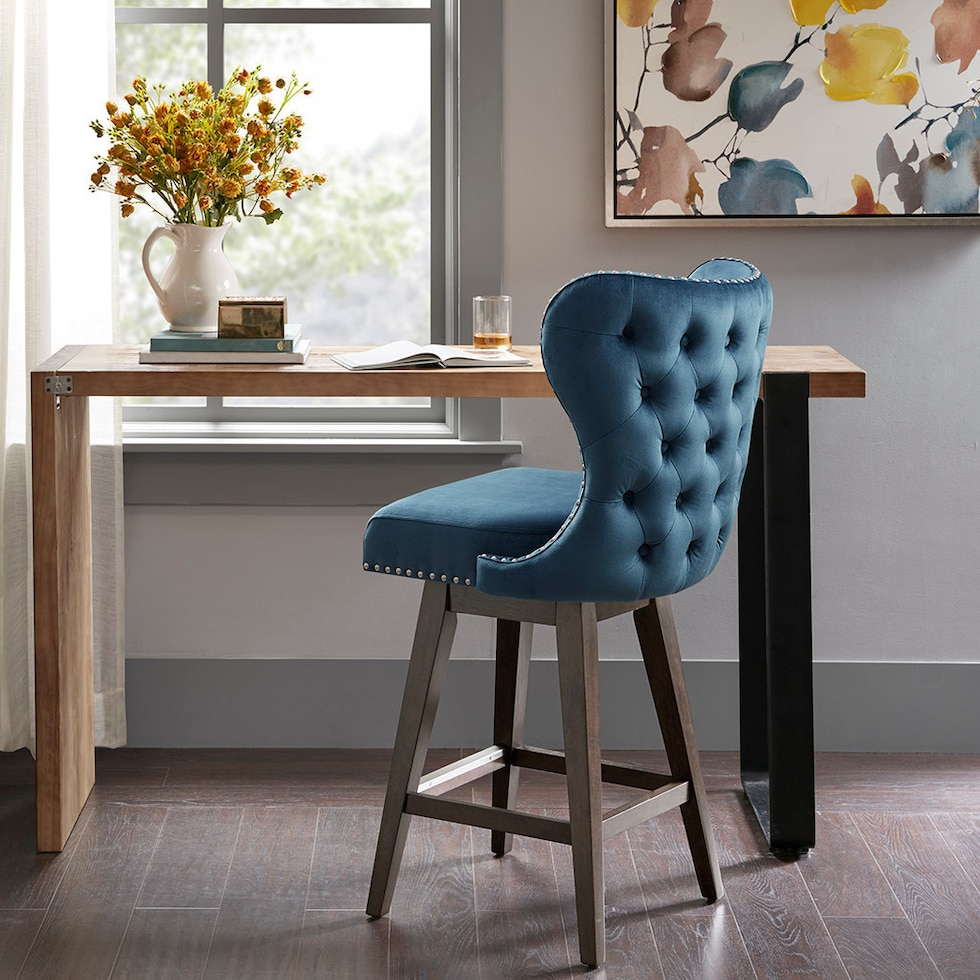 amenadiel blue counter height stool   