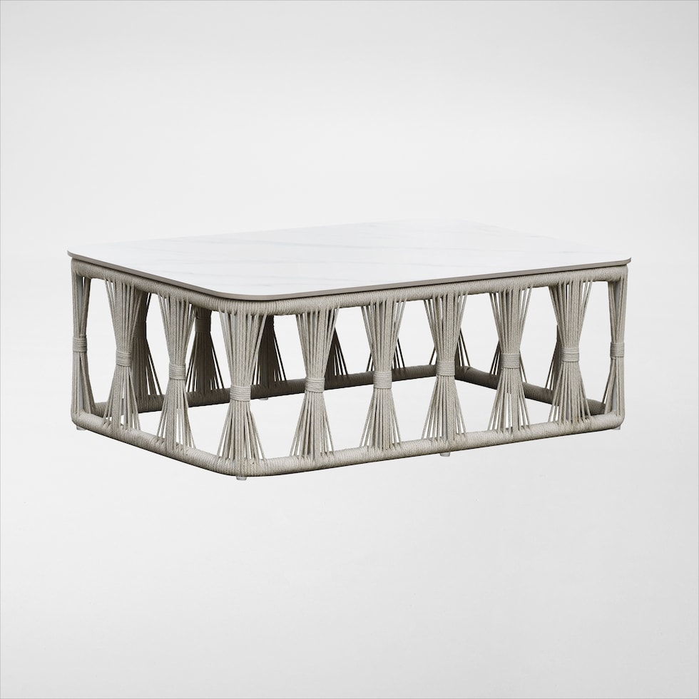 amherst white outdoor coffee table   