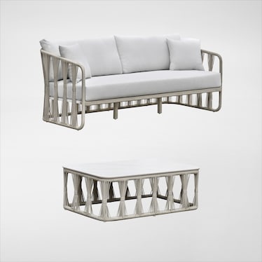Amherst Outdoor Sofa and Coffee Table