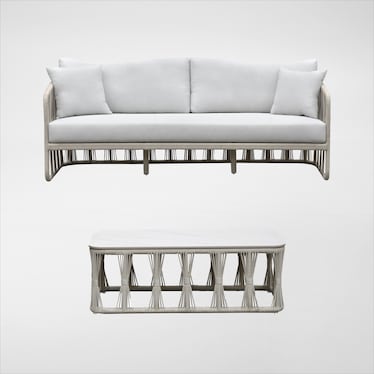 Amherst Outdoor Sofa and Coffee Table