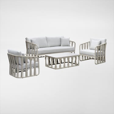 Amherst Outdoor Sofa,  2 Lounge Chairs and Coffee Table
