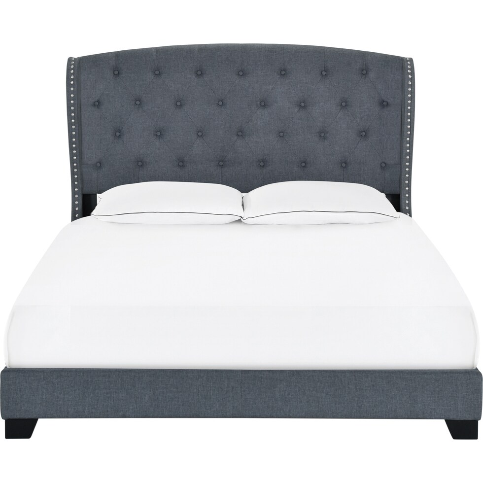 amina gray queen bed   