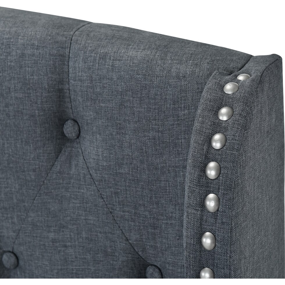 amina gray queen bed   