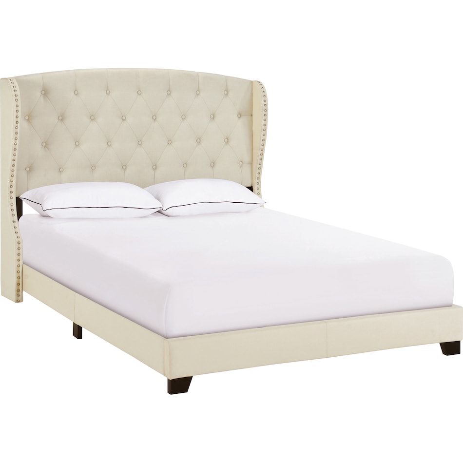 amina white queen bed   