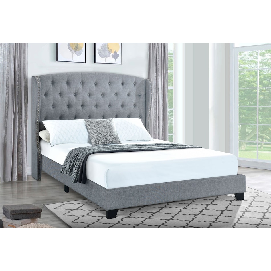 amina white queen upholstered bed   