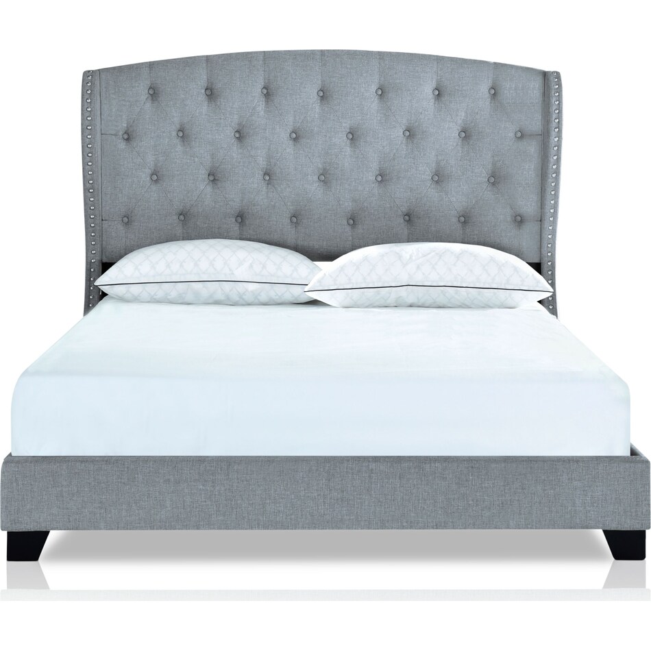 amina white queen upholstered bed   