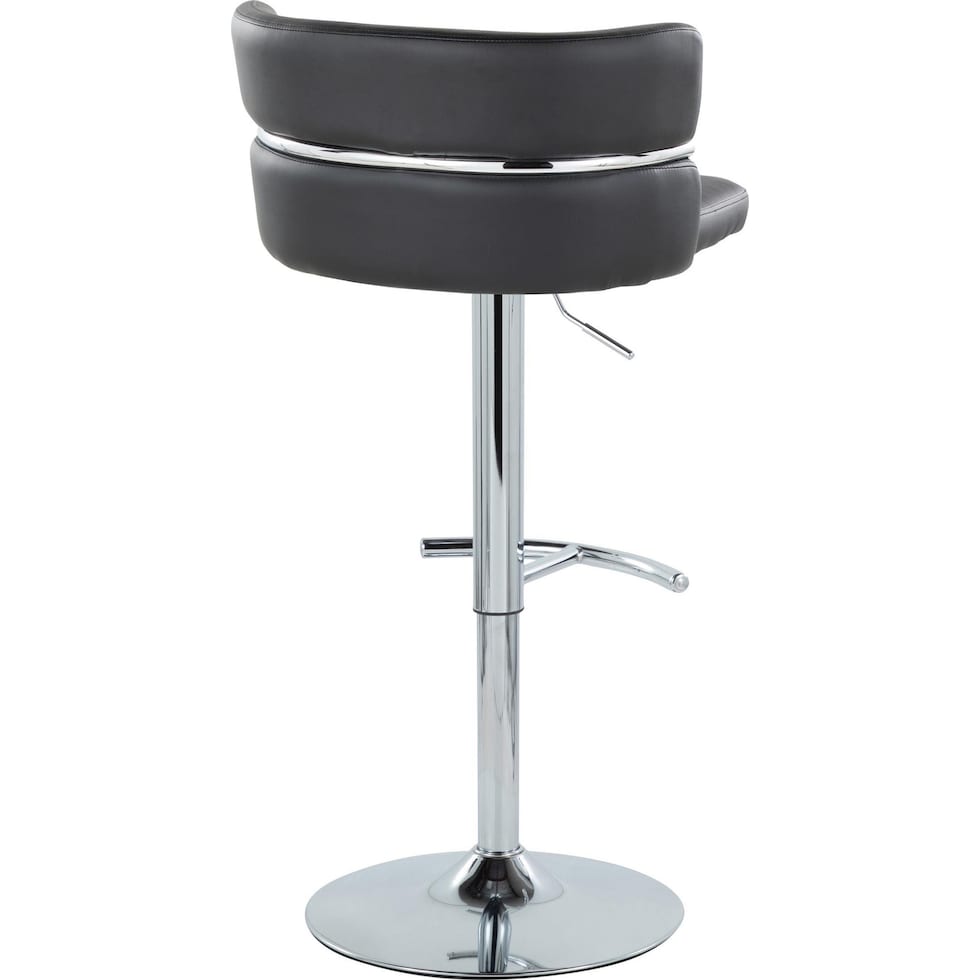 anabelle black vegan leather chrome bar stool   