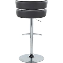 anabelle black vegan leather chrome bar stool   