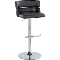 anabelle black vegan leather chrome bar stool   