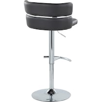 anabelle black vegan leather chrome bar stool   