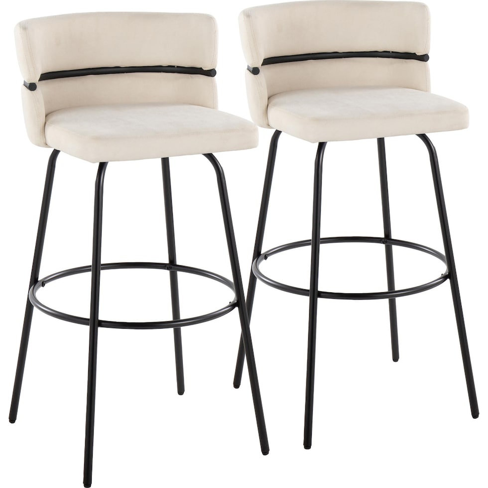 anabelle cream black bar stool   