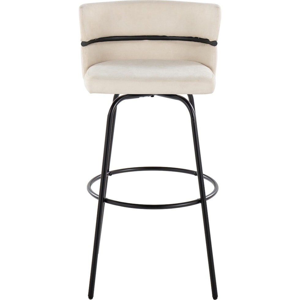 anabelle cream black bar stool   