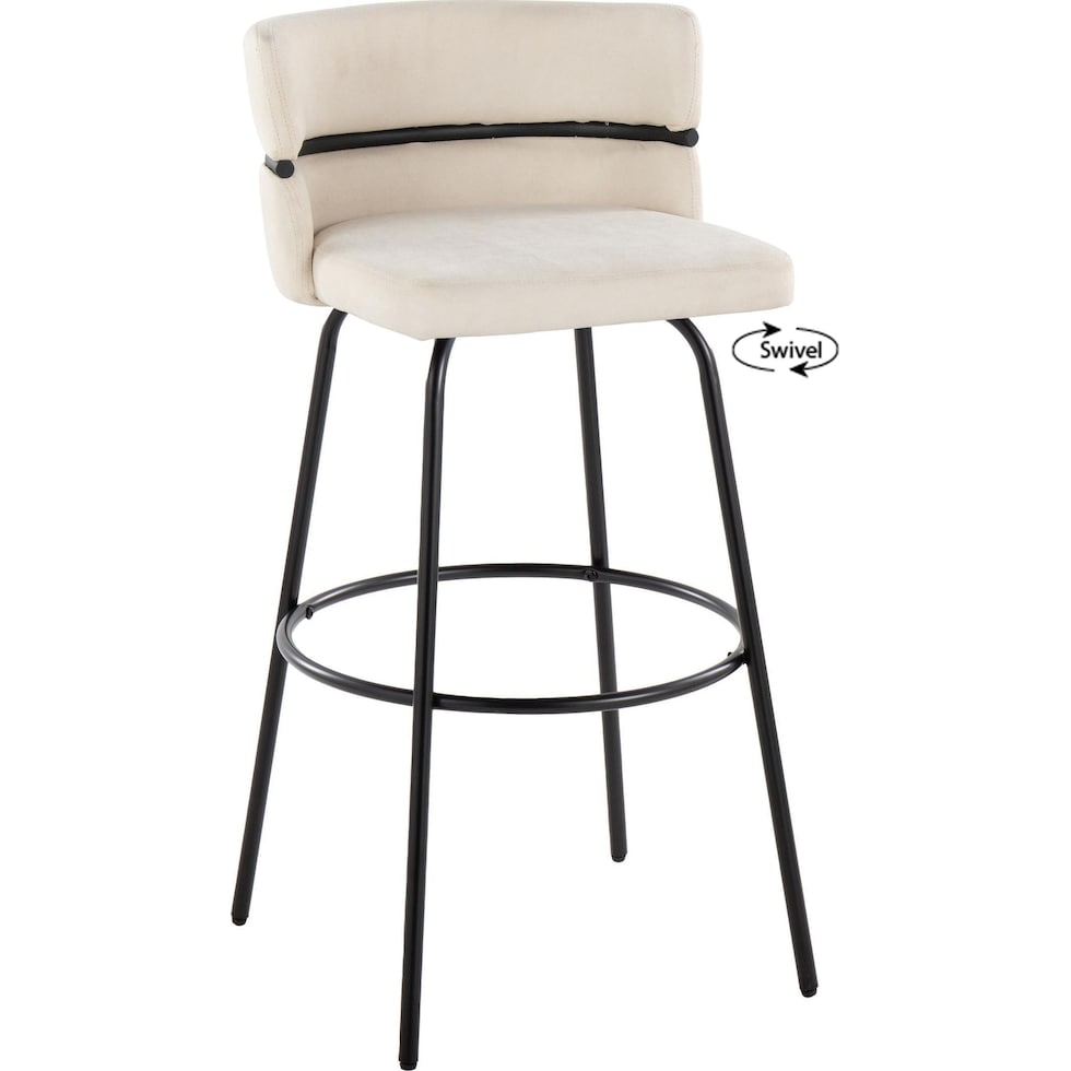 anabelle cream black bar stool   