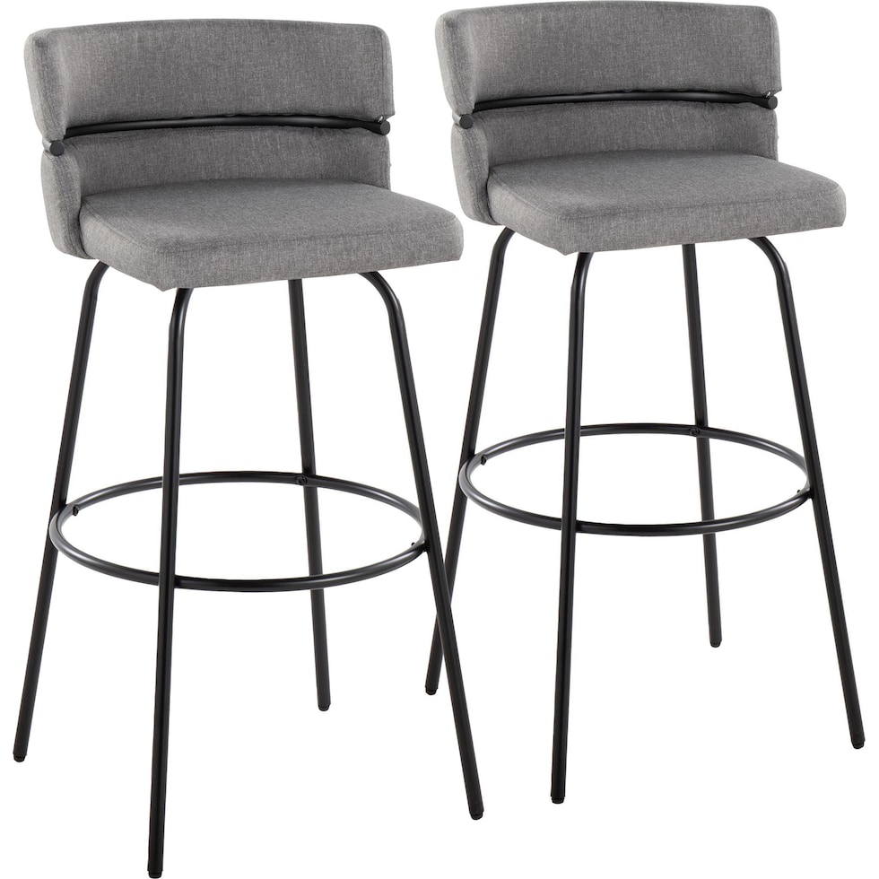 anabelle gray black bar stool   