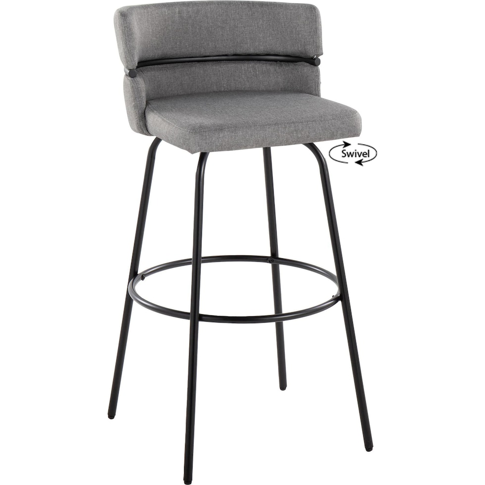 anabelle gray black bar stool   