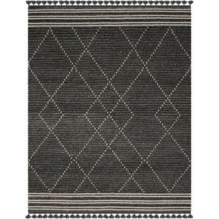 Anais 5' x 8' Area Rug-Charcoal/Ivory Wool