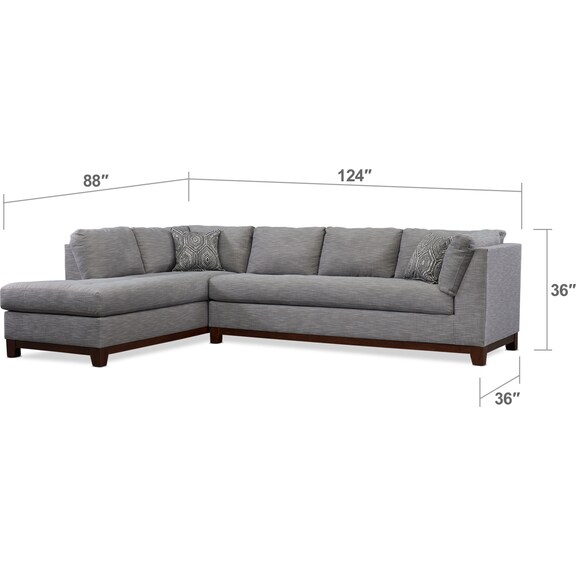 Living Room Furniture - Anderson 2-Piece Sectional with Chaise