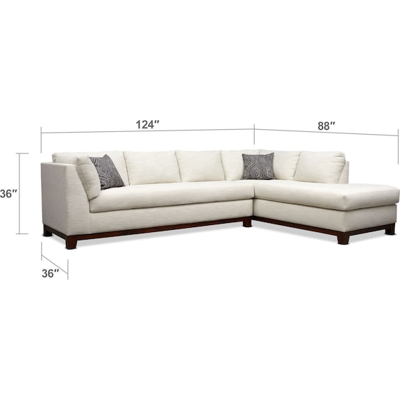 Living Room Furniture - Anderson 2-Piece Sectional with Chaise and Ottoman