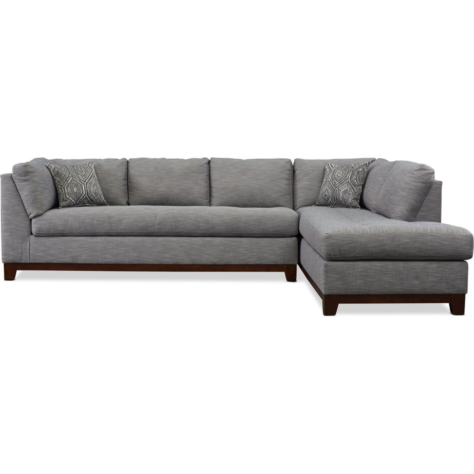 anderson gray  pc sectional with right facing chaise   