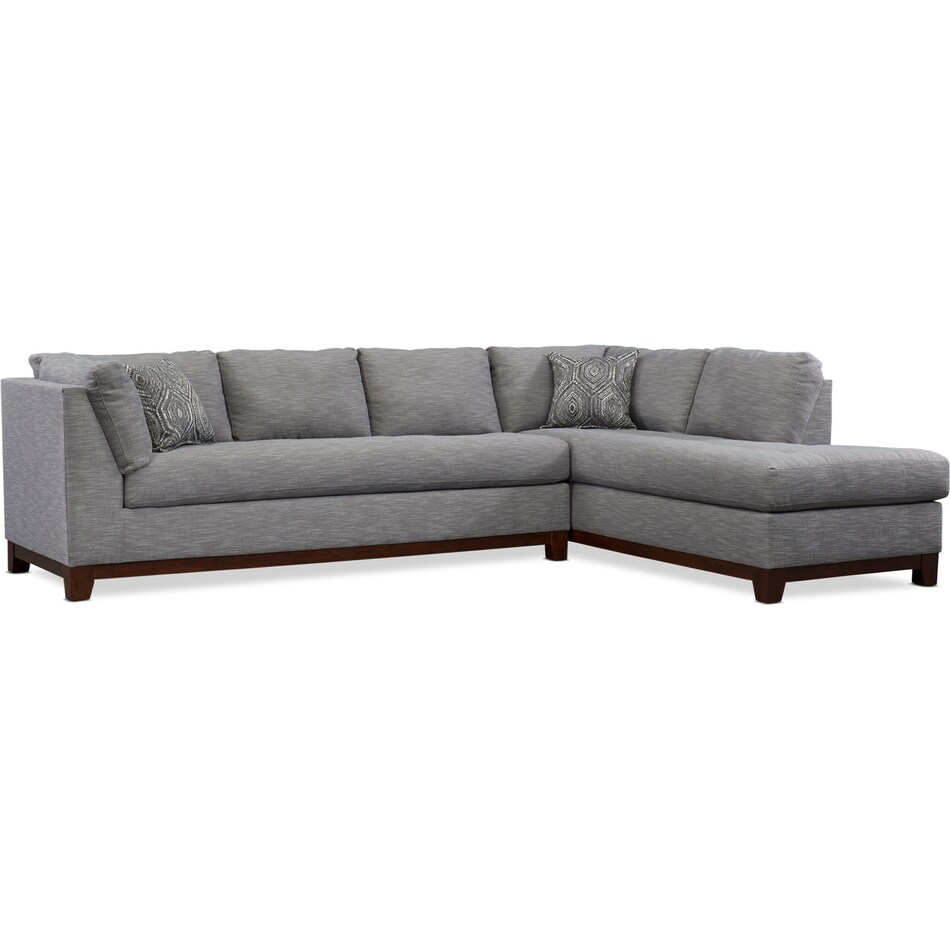 anderson gray  pc sectional with right facing chaise   
