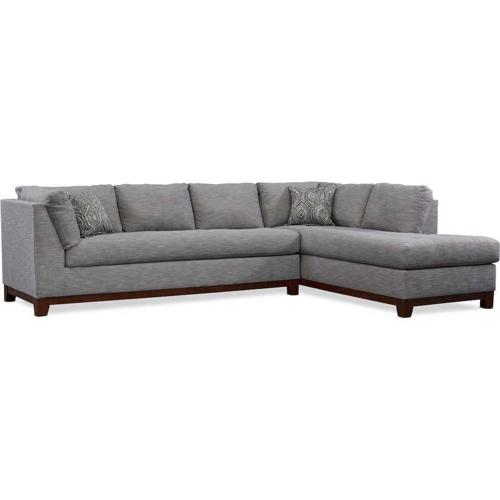 anderson gray  pc sectional with right facing chaise   