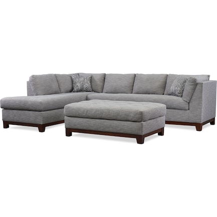 Anderson 2-Piece Sectional with Left-Facing Chaise and Ottoman  - Gray