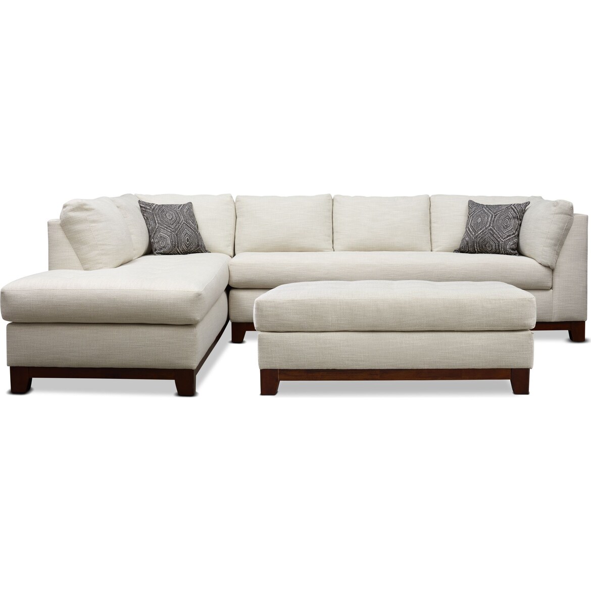 Anderson 2Piece Sectional with Chaise and Ottoman American Signature Furniture