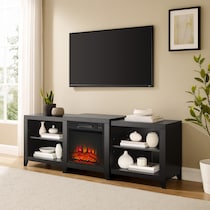 andie black entertainment wall unit   