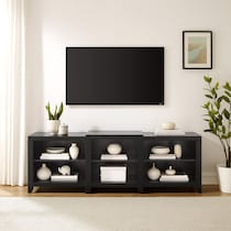 andie black entertainment wall unit   