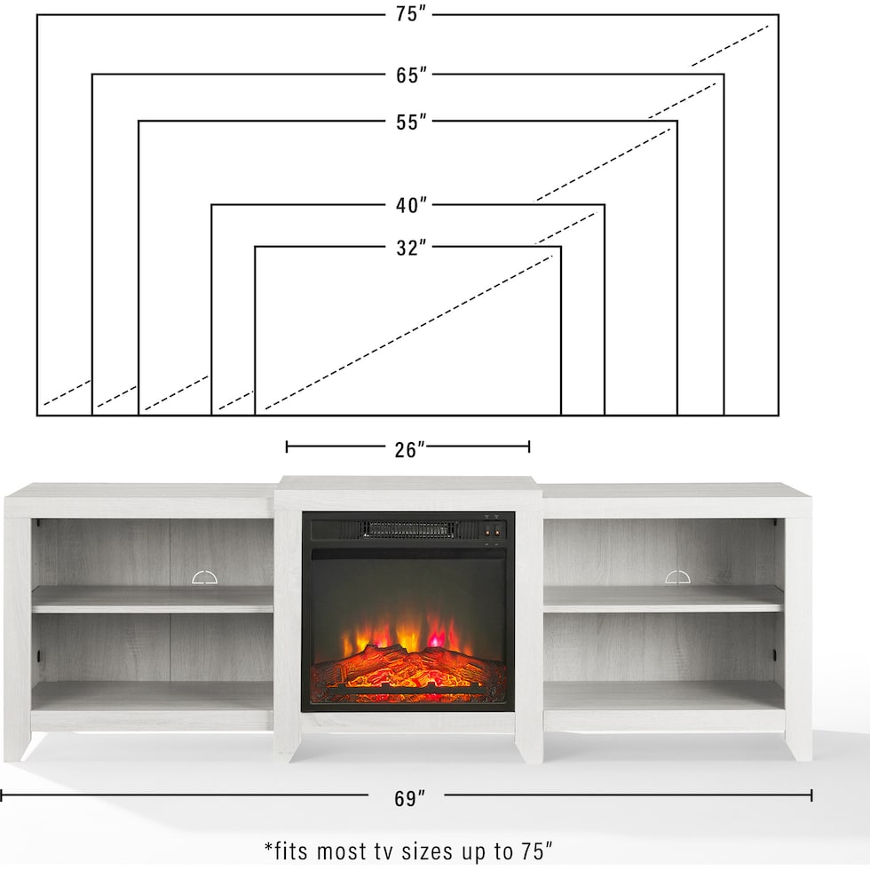 andie white entertainment wall unit   