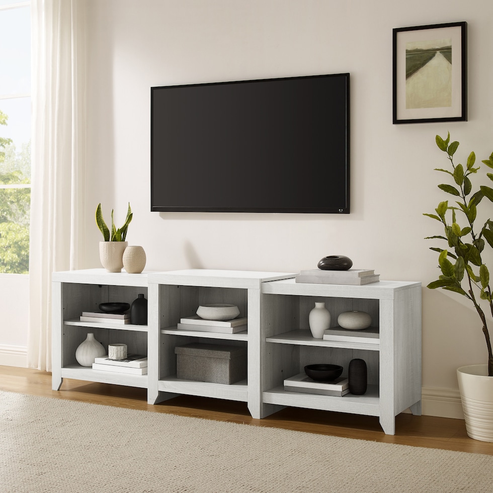 andie white entertainment wall unit   