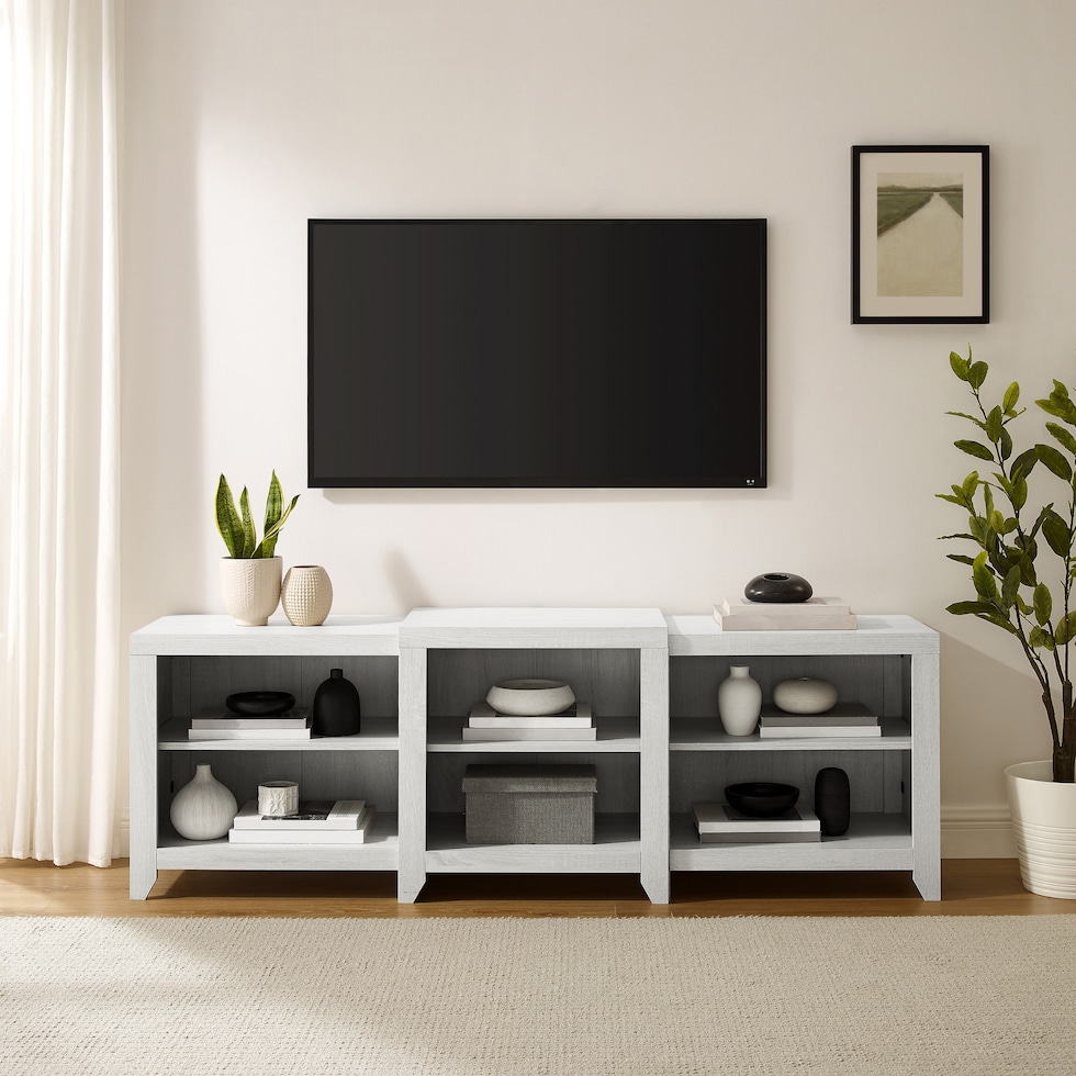 andie white entertainment wall unit   