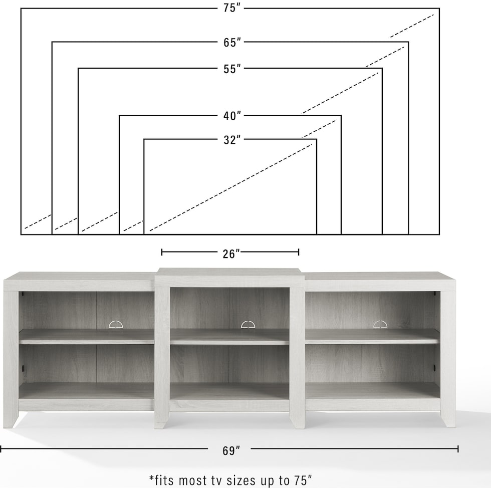 andie white entertainment wall unit   
