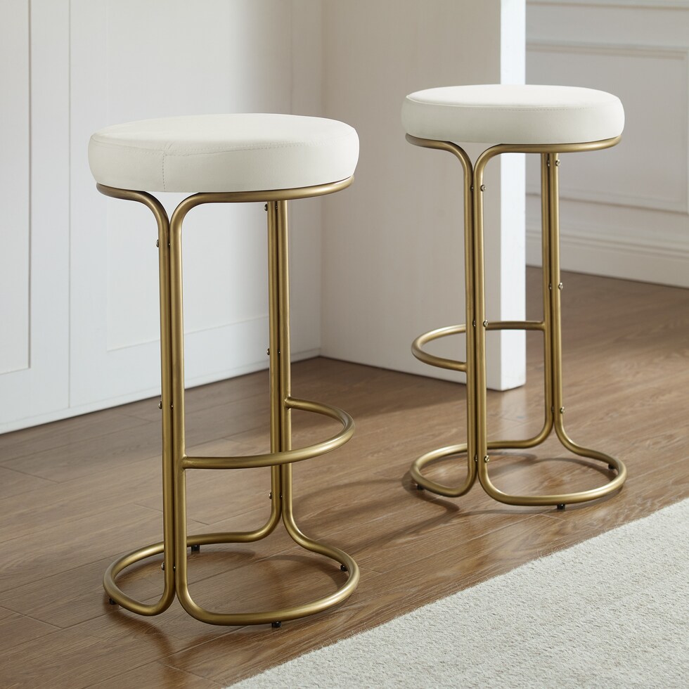 andover white gold counter height stool   