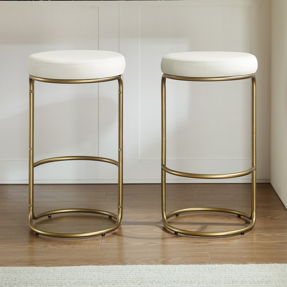 andover white gold counter height stool   