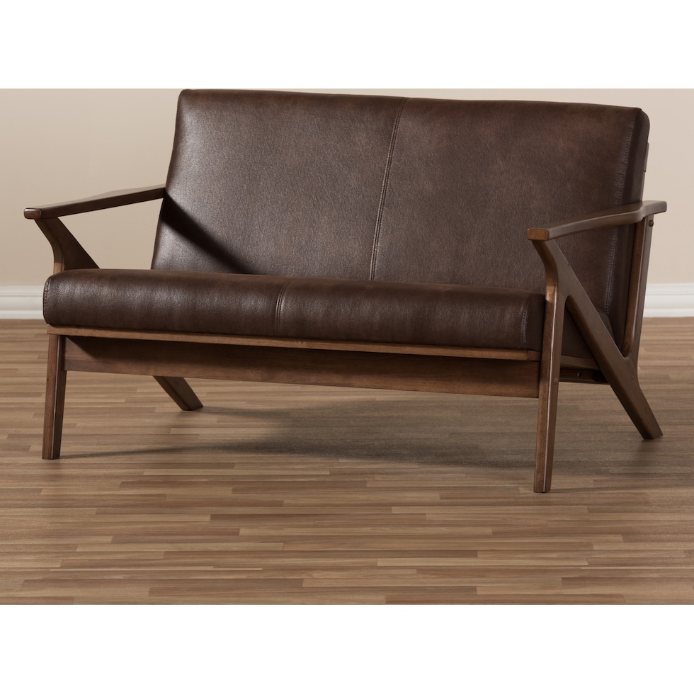 andrea dark brown loveseat   