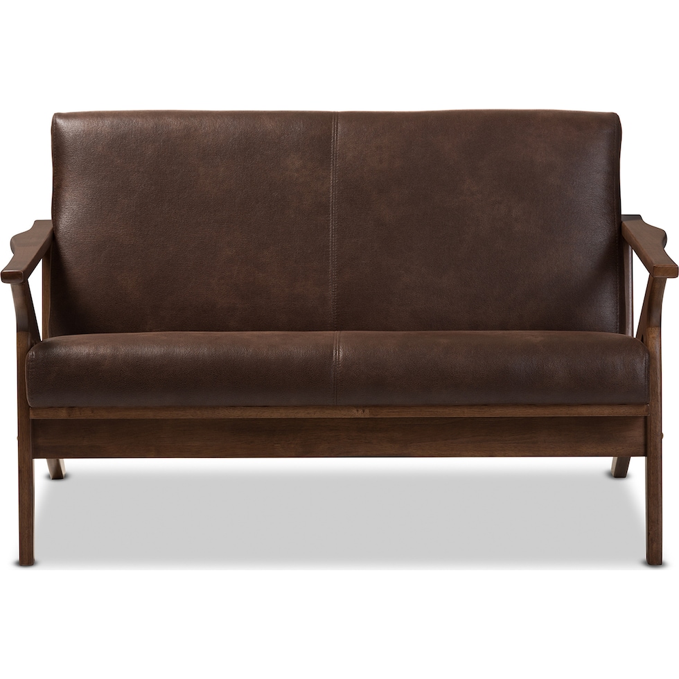 andrea dark brown loveseat   