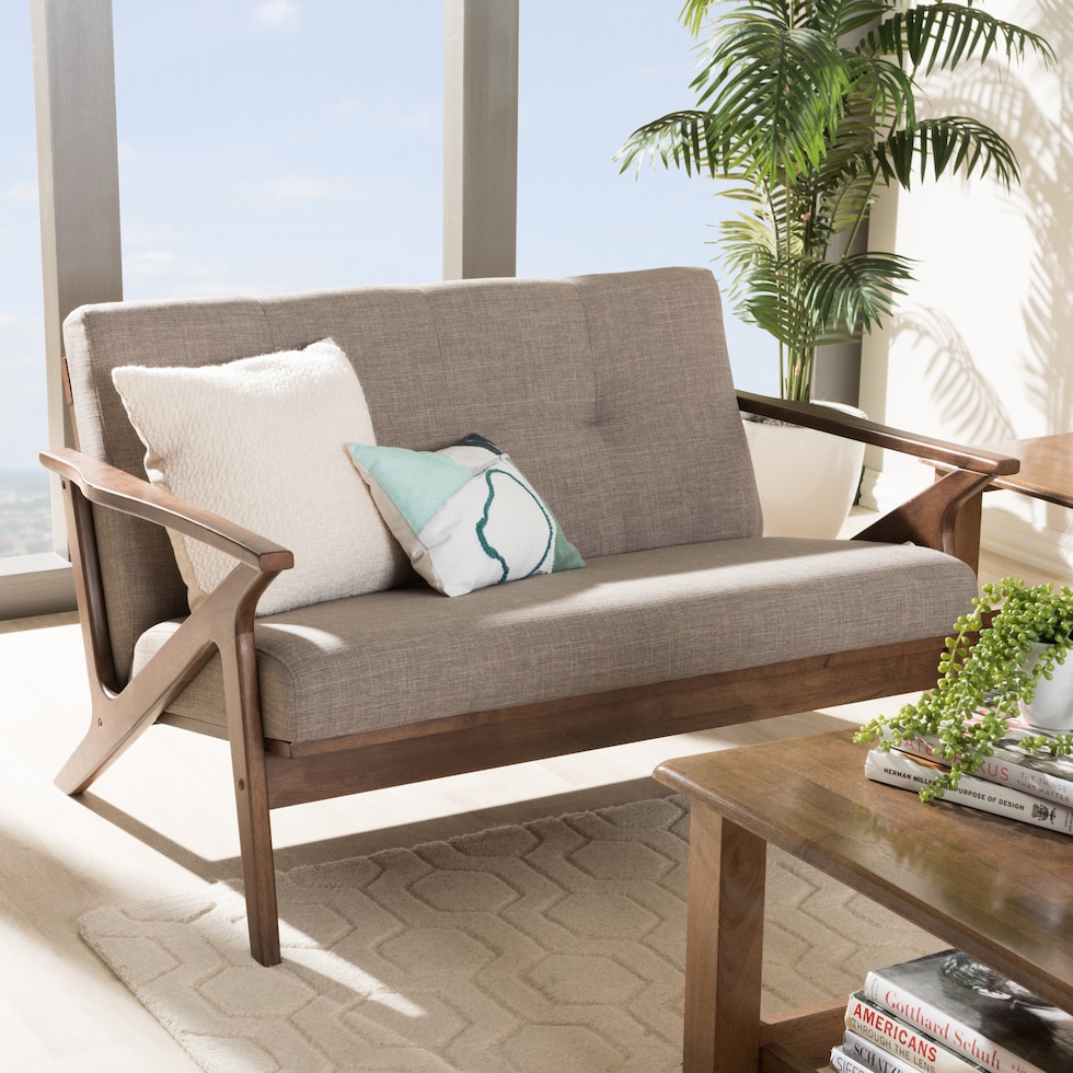 andrea gray loveseat   