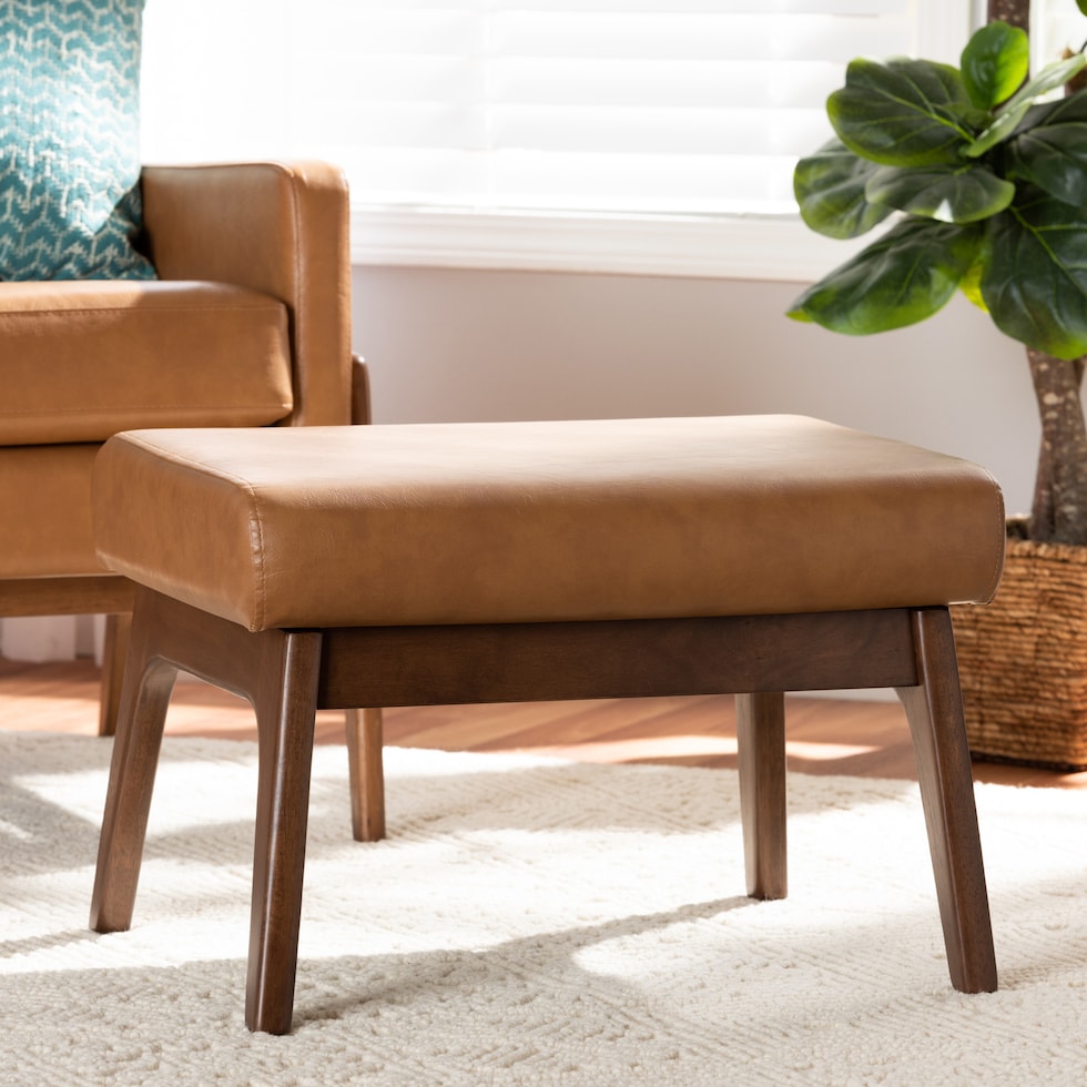 andrea light brown ottoman   