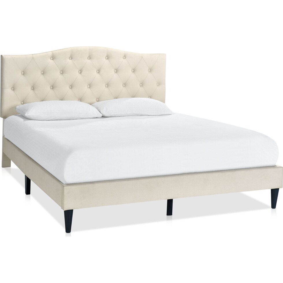 angela beige queen bed   