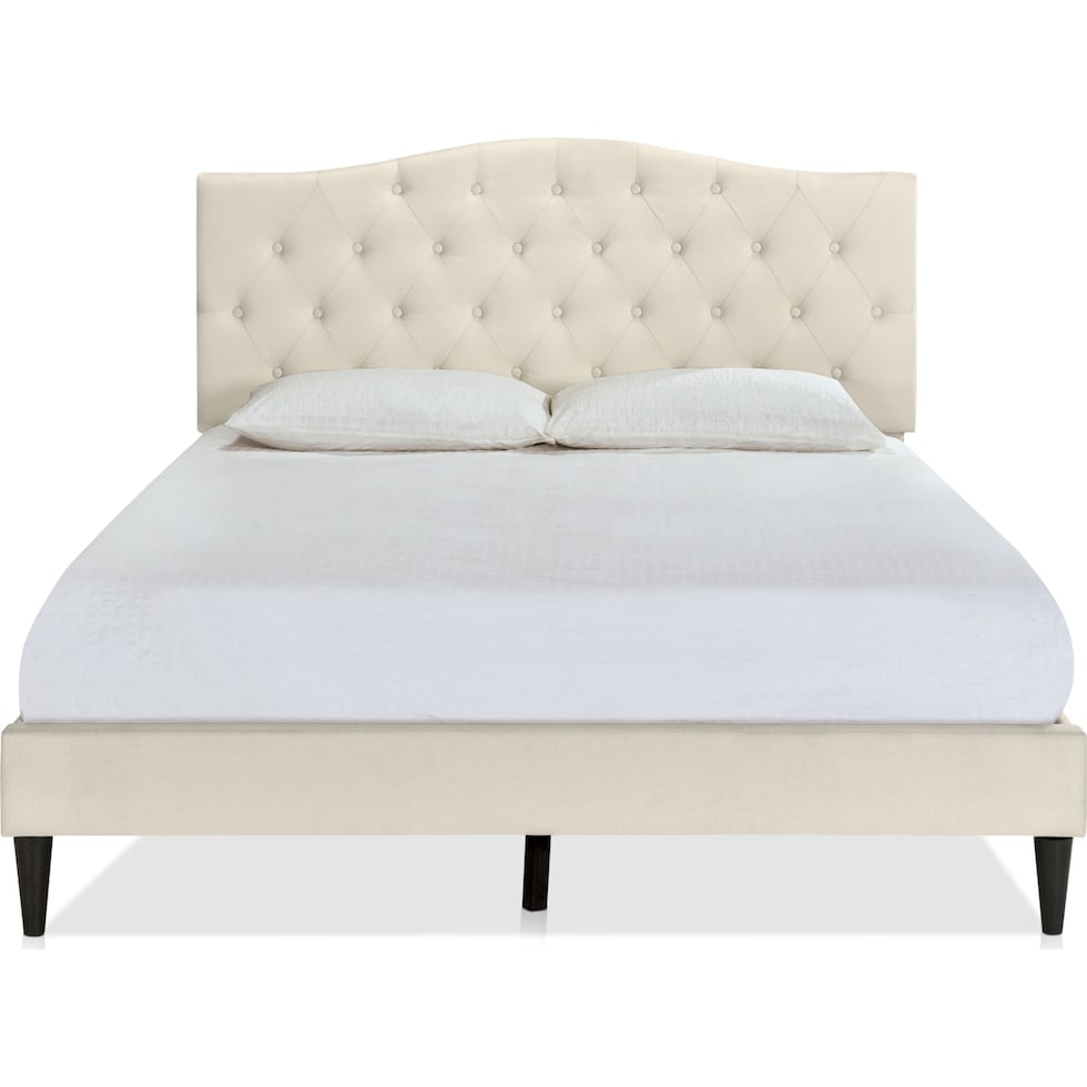 angela beige queen bed   