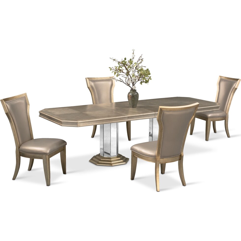 angelina dining metallic  pc dining room   