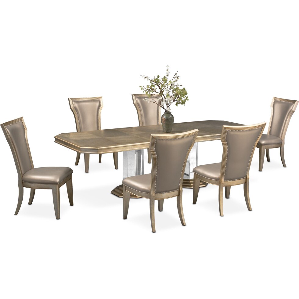 angelina dining metallic  pc dining room   