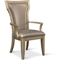 angelina dining metallic arm chair   